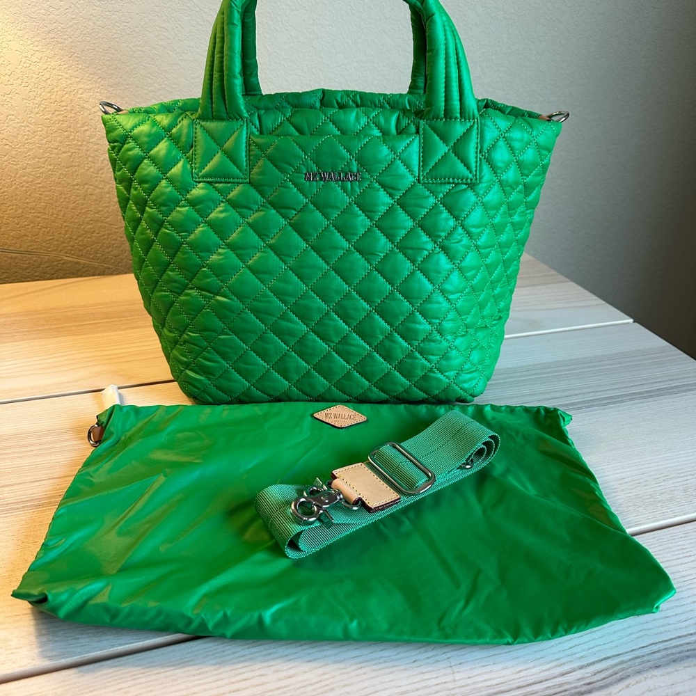 New! MZ Wallace Grass Green Small Metro Tote Deluxe